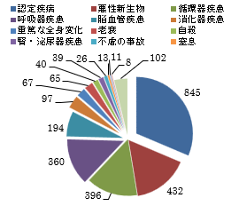 全期の死亡原因割合の分布グラフ